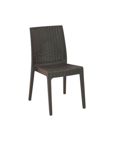 Chaise en résine SELENE chocolat tressée