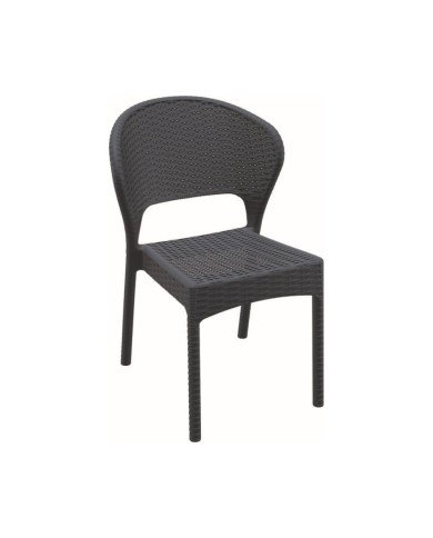 Chaise en résine DAYTONA anthracite renforcé fibre de verre tressée