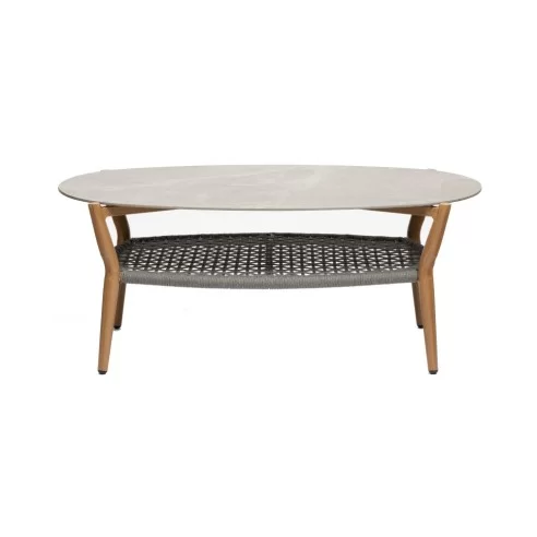 Table basse en aluminium NORDIC plateau oblong compact grey