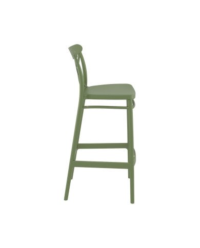 Chaise haute en résine CROSS vert olive