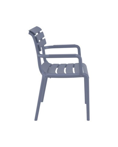 Fauteuil en résine PARIS dark grey