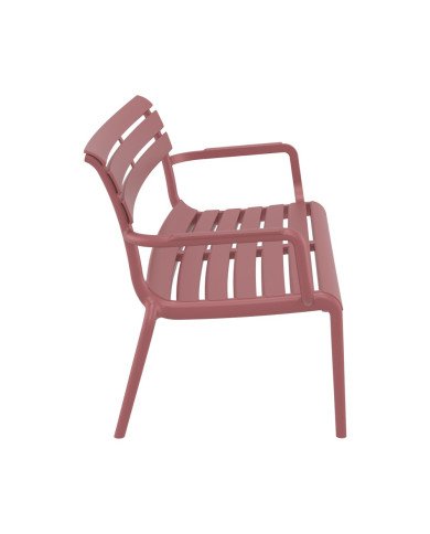 Banc en résine PARIS LOUNGE marsala renforcé fibre de verre