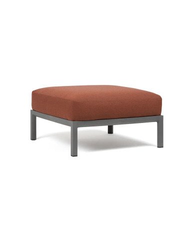 Pouf en résine MAXIMO renforcé fibre de verre avec coussin cannella structure basalto