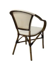 Fauteuil CORDOBA structure aluminium assise et dossier coloris crème