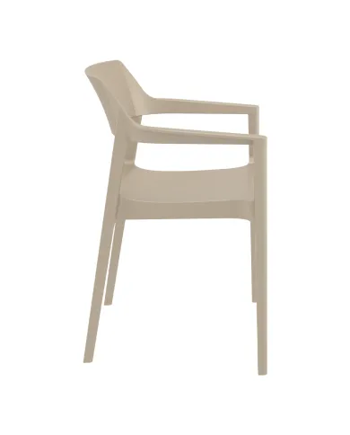 Fauteuil TULUM structure résine dossier strié tourterelle