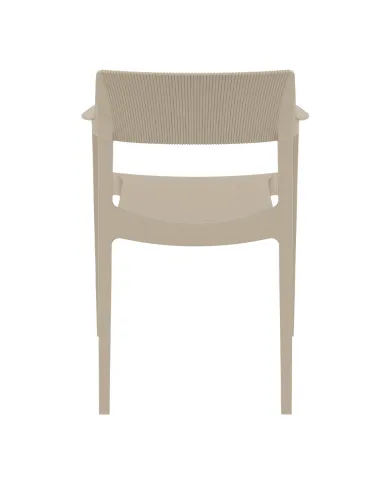 Fauteuil TULUM structure résine dossier strié tourterelle