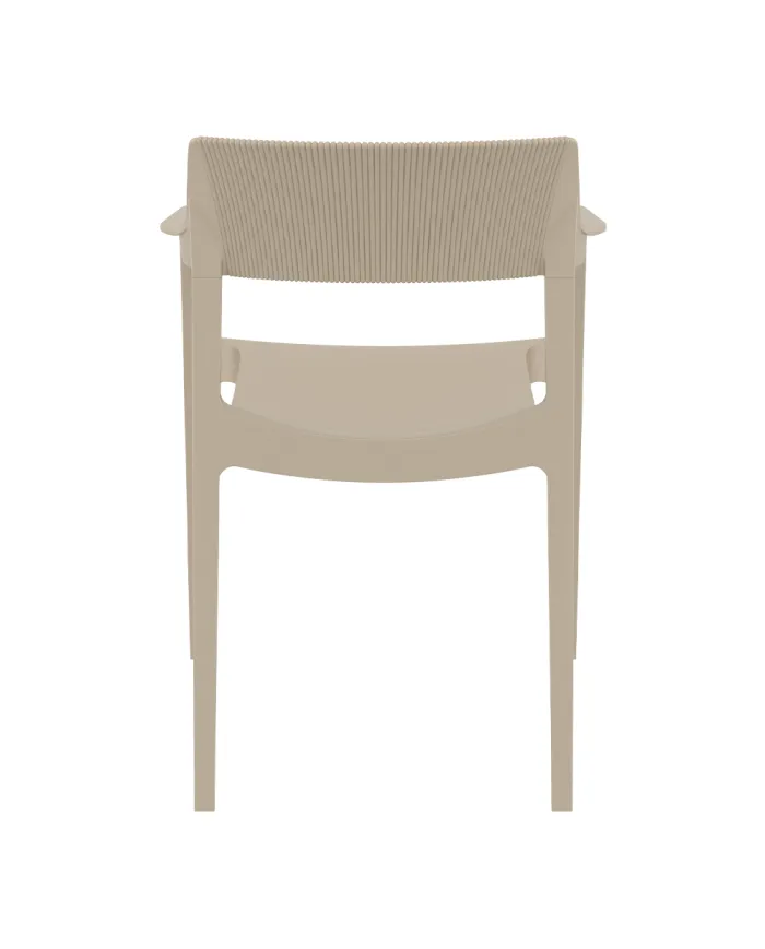 Fauteuil TULUM structure résine dossier strié tourterelle