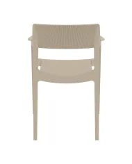 Fauteuil TULUM structure résine dossier strié tourterelle