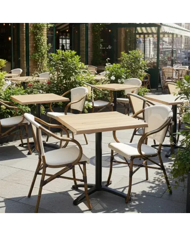 Fauteuil CORDOBA structure aluminium assise et dossier coloris crème