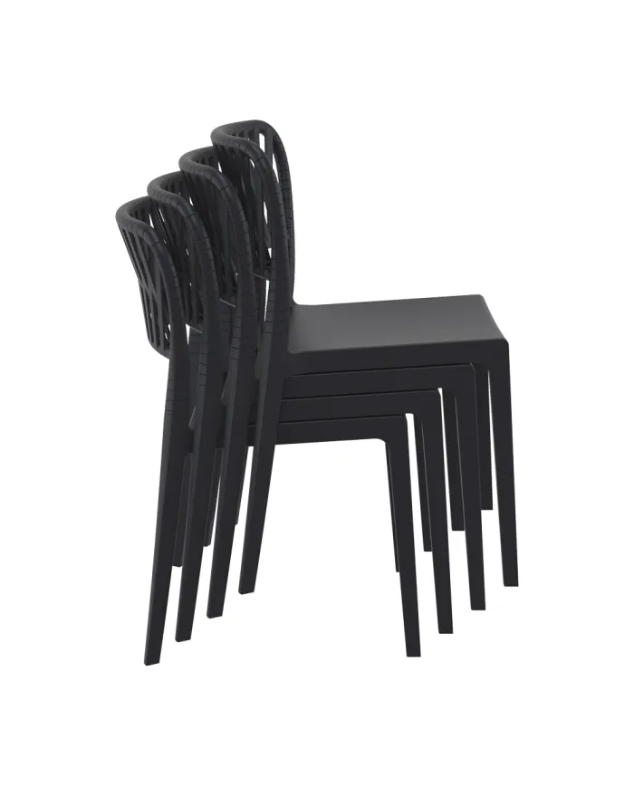 Chaise PORTOFINO structure résine noir