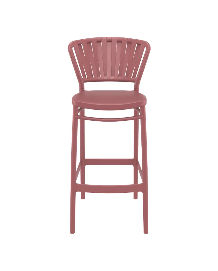 Chaise haute PORTOFINO structure résine marsala