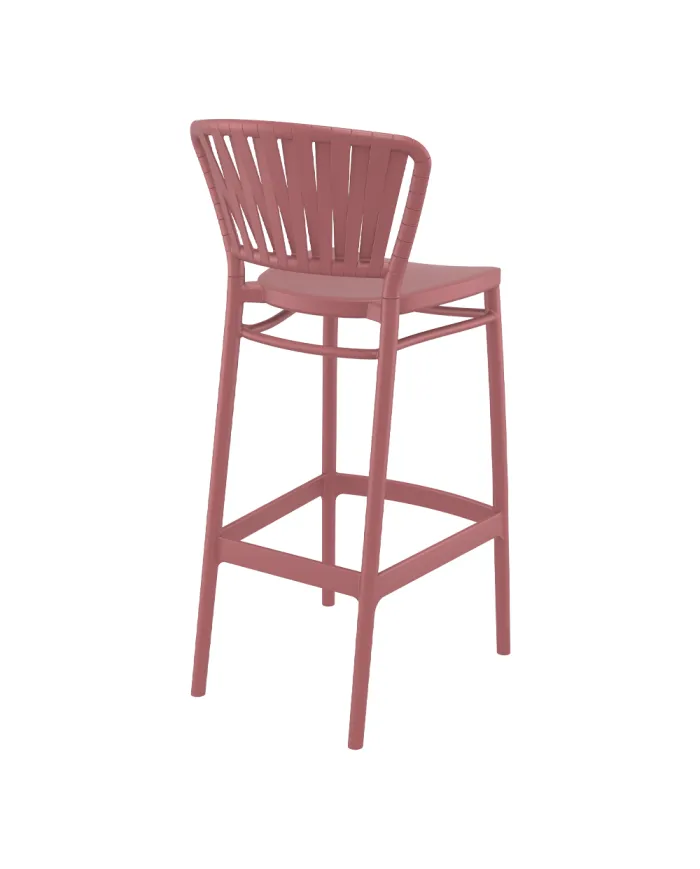 Chaise haute PORTOFINO structure résine marsala
