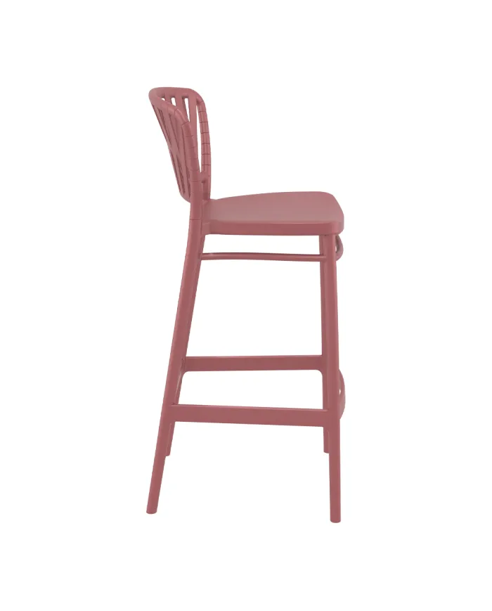Chaise haute PORTOFINO structure résine marsala