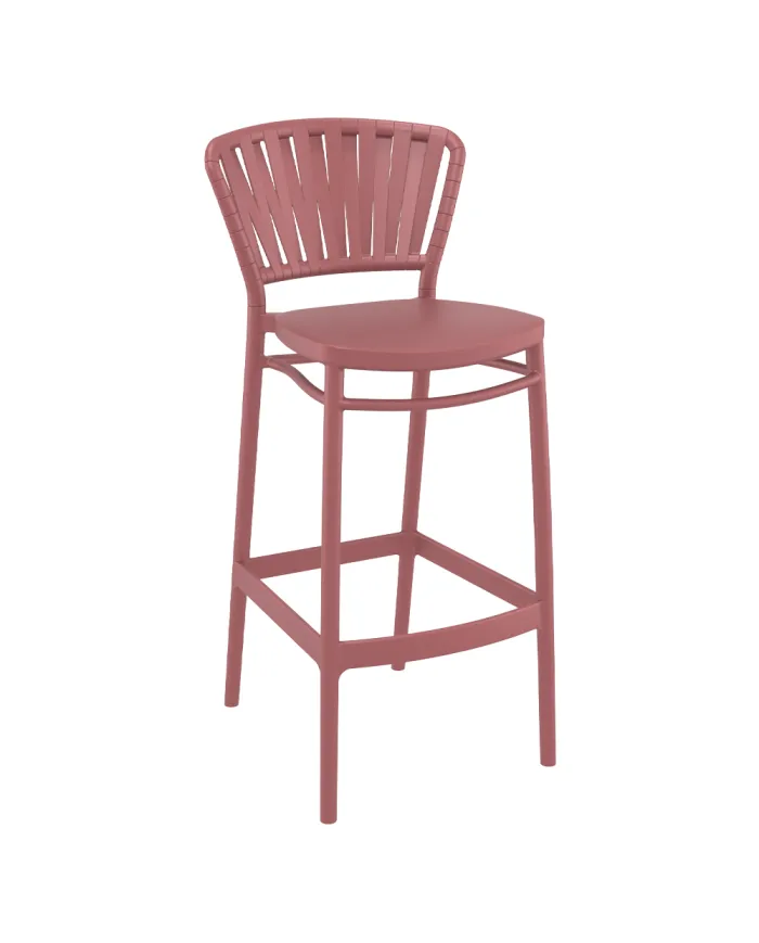 Chaise haute PORTOFINO structure résine marsala