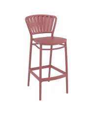 Chaise haute PORTOFINO structure résine marsala