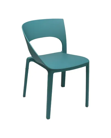 Fauteuil PAL structure résine bleu canard