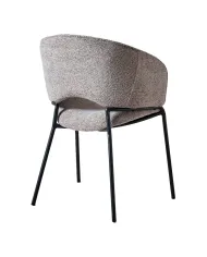 Fauteuil GINO structure métal assise et dossier tissu venus mouse