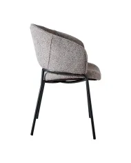 Fauteuil GINO structure métal assise et dossier tissu venus mouse