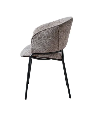 Fauteuil GINO structure métal assise et dossier tissu venus mouse