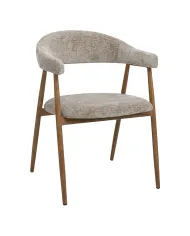 Fauteuil OSAKA structure métal imitation bois naturel assise et dossier tissu