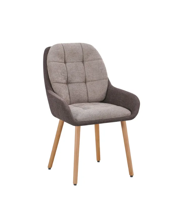 Chaise SENDAI structure chêne massif assise et dossier tissu anti-tâche