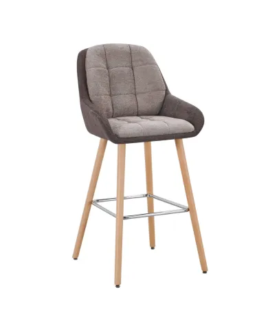 Chaise haute SENDAI structure chêne massif assise et dossier tissu anti-tâche