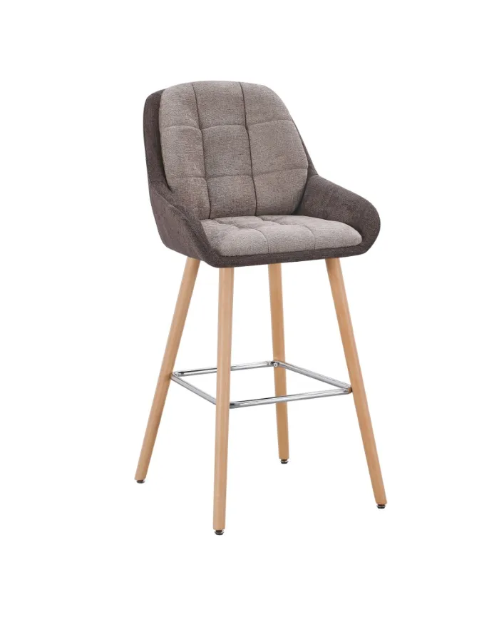 Chaise haute SENDAI structure chêne massif assise et dossier tissu anti-tâche