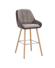 Chaise haute SENDAI structure chêne massif assise et dossier tissu anti-tâche