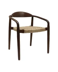 Fauteuil BIRMAN structure bois teck assise tressage