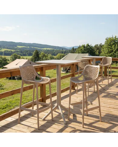 Chaise haute design en résine AIR Siesta tourterelle