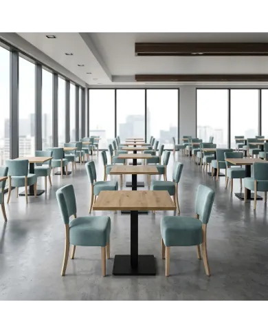 Chaise en bois hêtre massif wengé VIVALDI assise et dossier PVC