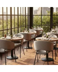 Fauteuil GINO structure métal assise et dossier tissu venus mouse