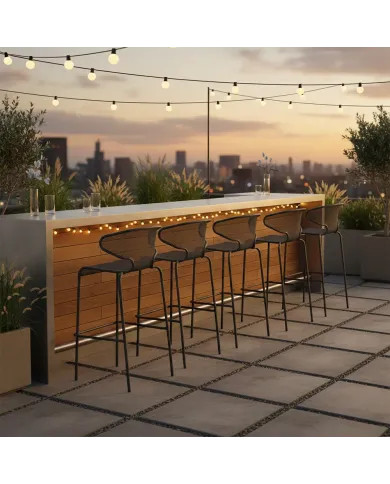 Chaise haute MOVIDA structure acier époxy