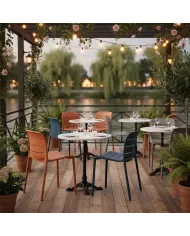 Chaise PALERMO structure résine bleu ou terracotta