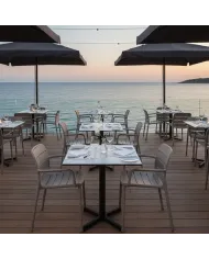 Fauteuil PALERMO structure résine gris taupe