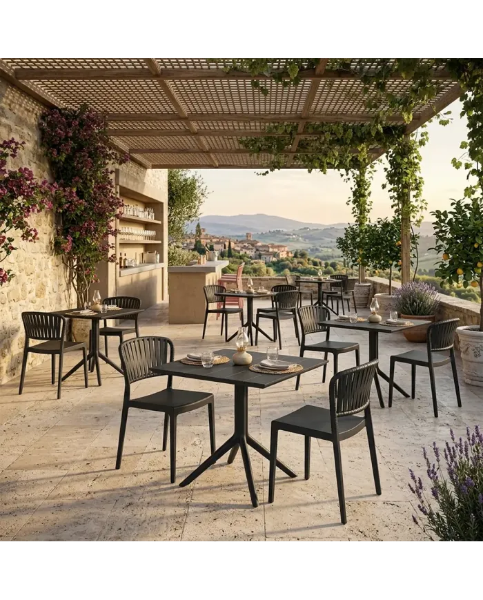 Chaise PORTOFINO structure résine noir