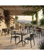 Chaise PORTOFINO structure résine noir