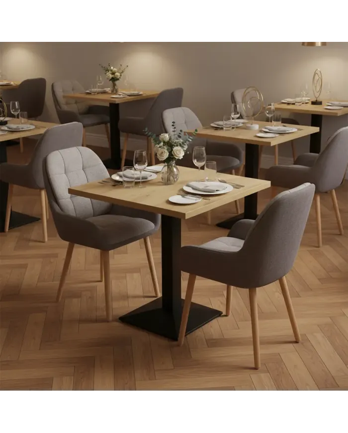 Chaise SENDAI structure chêne massif assise et dossier tissu anti-tâche