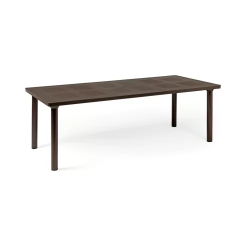 Table extensible en résine LIBECCIO taupe avec pieds aluminium