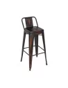 Chaise haute en métal FUSION finition époxy red bronze