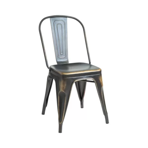 Chaise en métal HOT finition époxy black brown