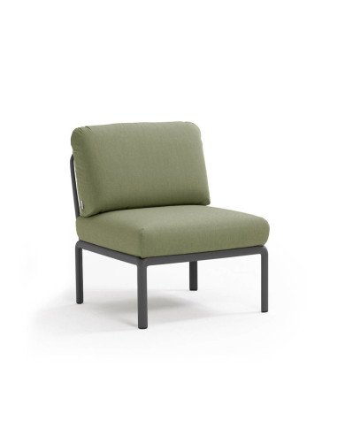 Chauffeuse en résine KOMODO anthracite renforcé en fibre de verre avec coussin giungla