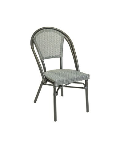 Chaise en aluminium MODENE black/silver assise et dossier textylène