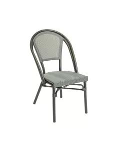Chaise en aluminium MODENE black/silver assise et dossier textylène