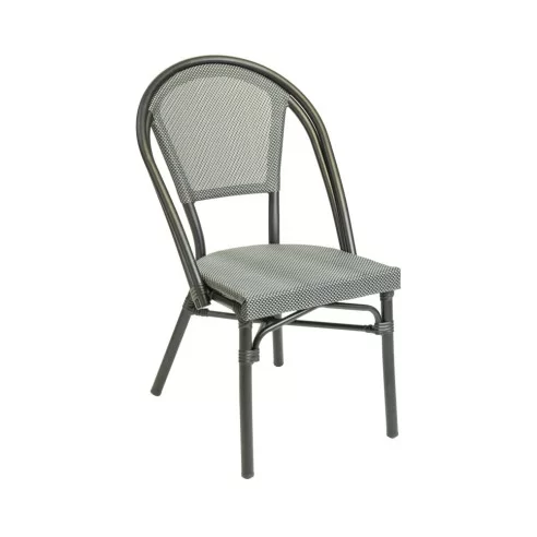 Chaise en aluminium MODENE black/silver assise et dossier textylène