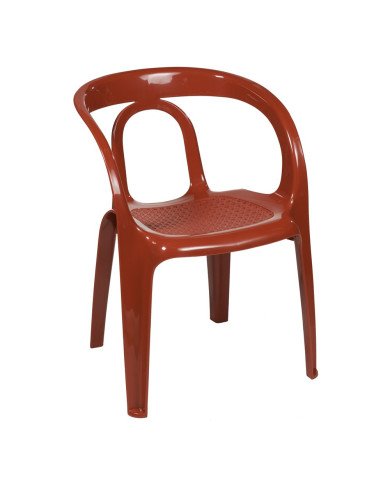 Fauteuil en résine TANGO rubis assise cannée