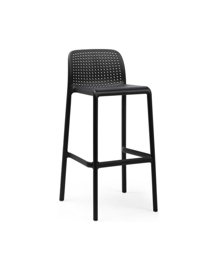 Chaise haute en résine RAP anthracite renforcé fibre de verre assise et dossier perforés