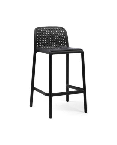 Chaise haute en résine RAP mini anthracite renforcé fibre de verre assise et dossier perforés