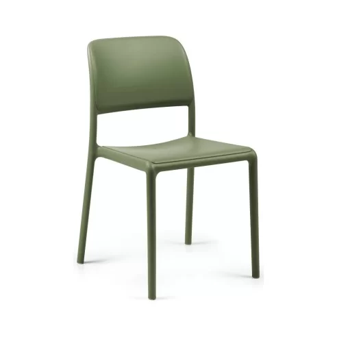 Chaise en résine RIVA vert agave renforcé fibre de verre assise et dossier pleins