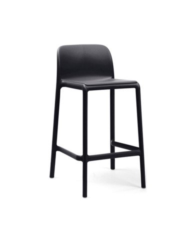 Chaise haute en résine RIVA mini anthracite renforcé fibre de verre assise et dossier pleins